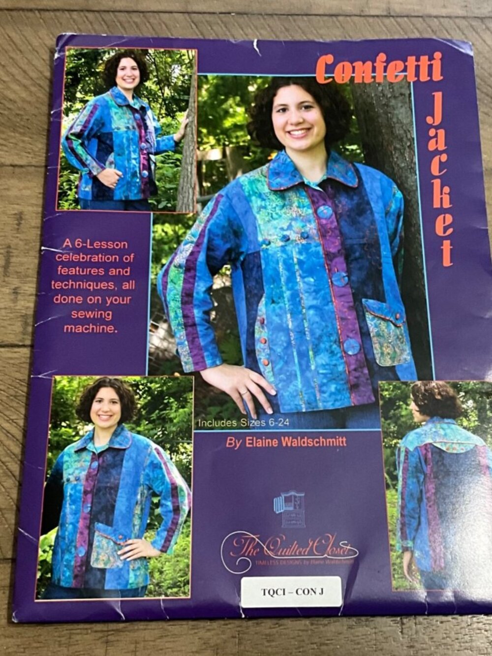 The Quilted Closet TQC1-CON J Confetti Jacket Elaine Waldschmitt Sewing  Pattern
